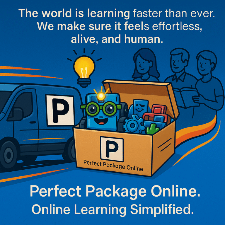 Students learning with Perfect Package Online robotics kit, representing simplicity in motion.